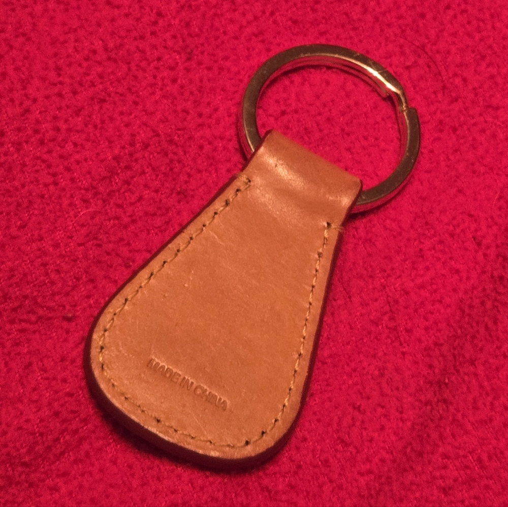Dooney & Bourke Tan Leather Key Fob Keychain - Picture 3 of 4